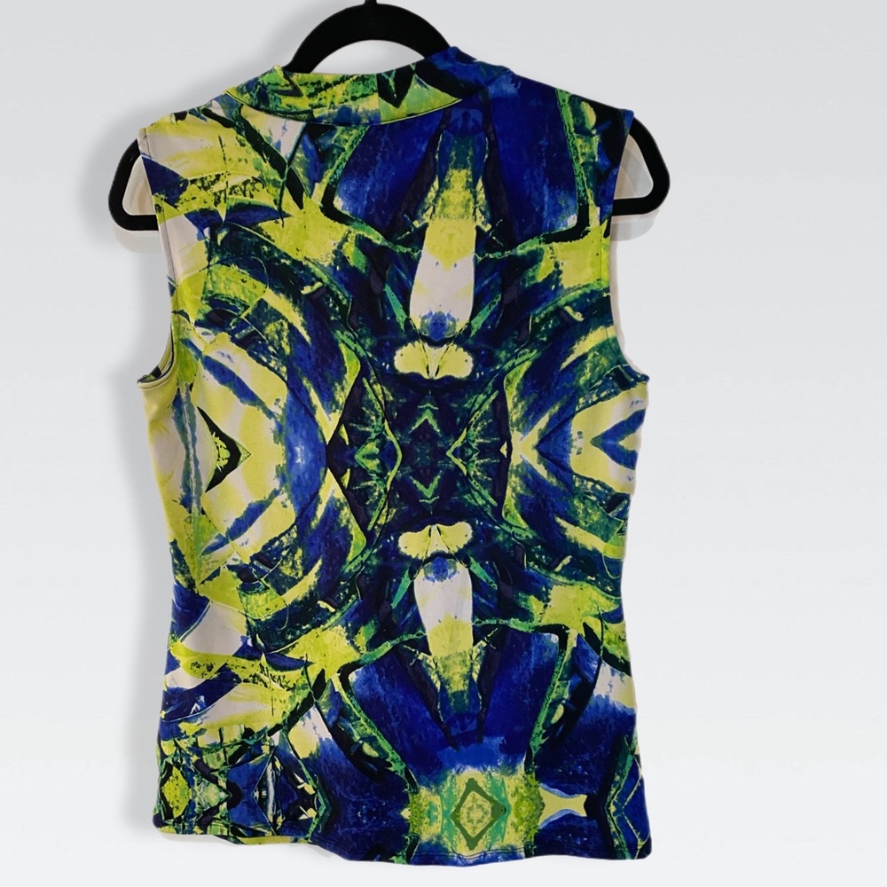 Relativity, brightly colored, cows neck, sleeveless blouse - Picture 2 of 4